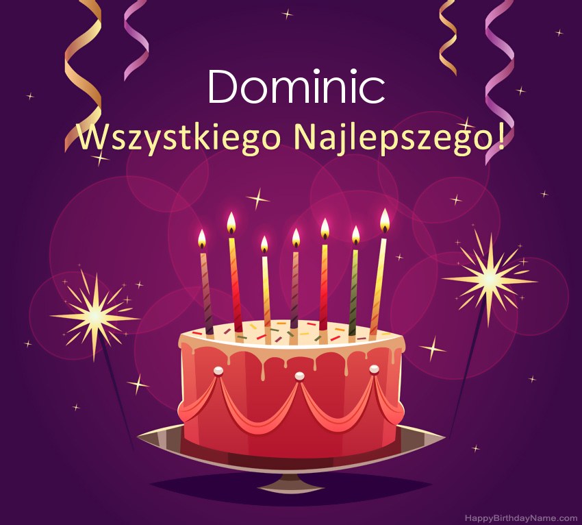 Saludos graciosos para feliz cumpleaños Dominic fotos