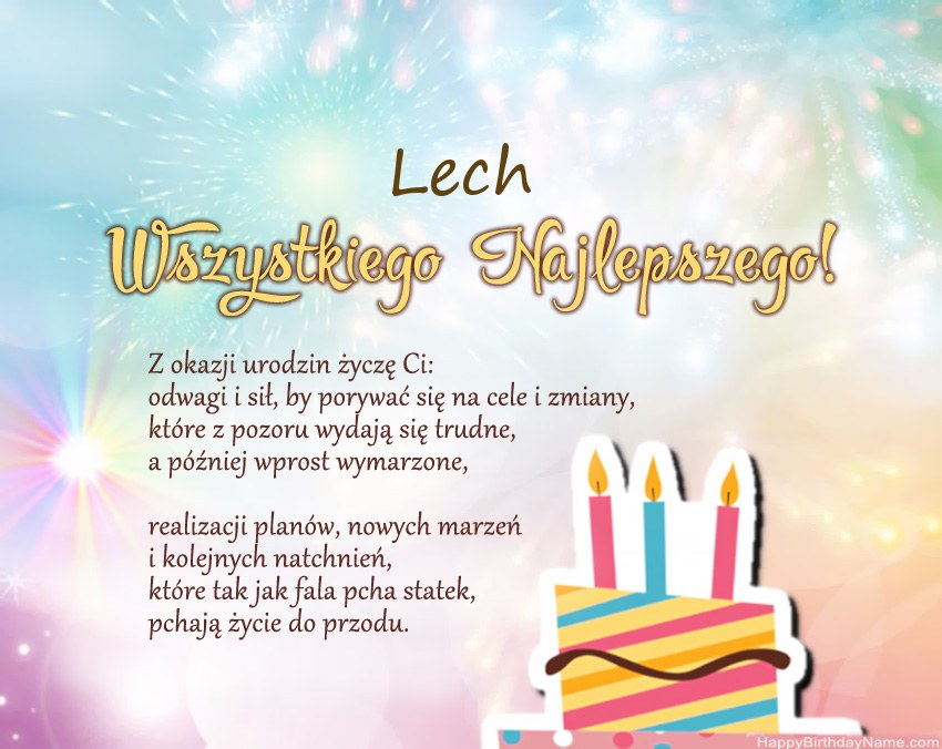 Feliz cumpleaños Lech en verso Feliz cumpleaños Lech en verso