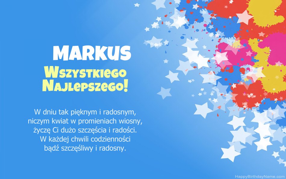 Felicitaciones por el cumpleaños de Markus Felicitaciones por el cumpleaños de Markus