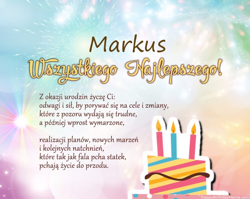 Feliz cumpleaños Markus en verso Feliz cumpleaños Markus en verso