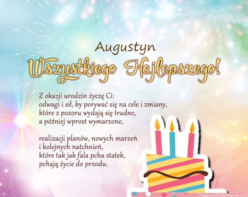 Feliz cumpleaños Augustyn en verso Feliz cumpleaños Augustyn en verso