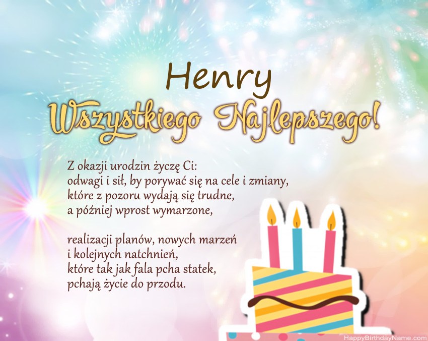 Feliz cumpleaños Henry en verso