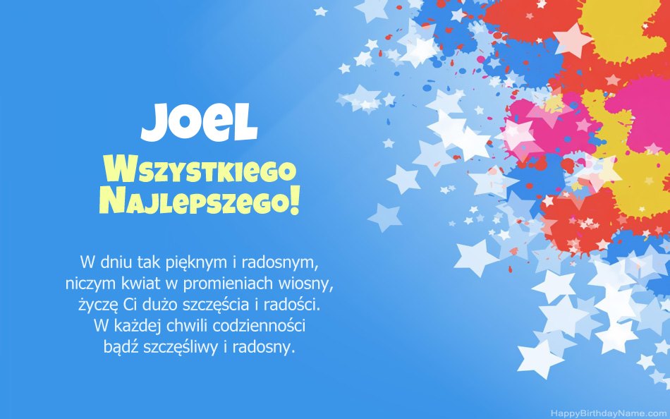 Felicitaciones por el cumpleaños de Joel Felicitaciones por el cumpleaños de Joel