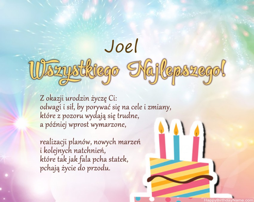 Feliz cumpleaños Joel en verso Feliz cumpleaños Joel en verso