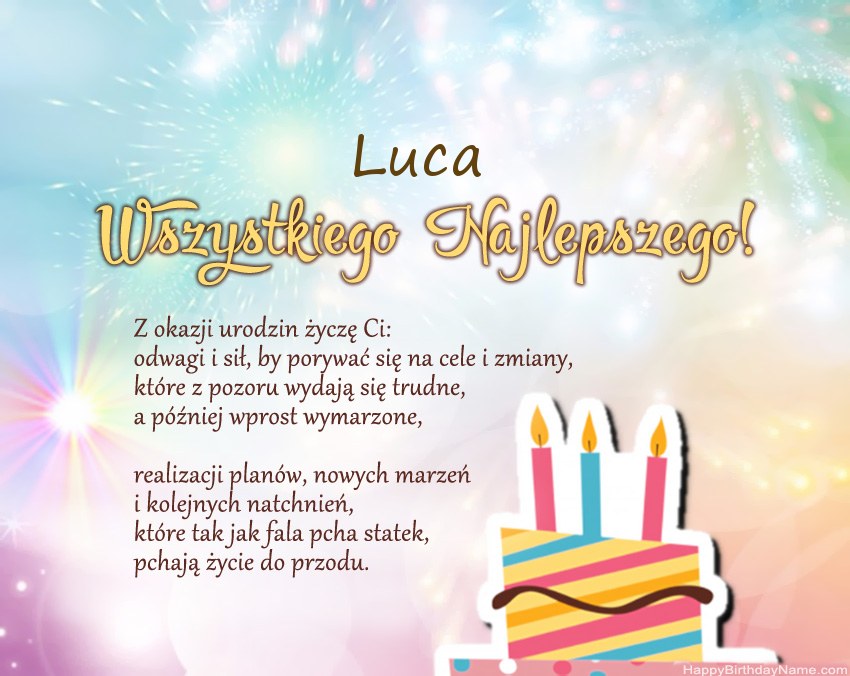 Feliz cumpleaños Luca en verso Feliz cumpleaños Luca en verso