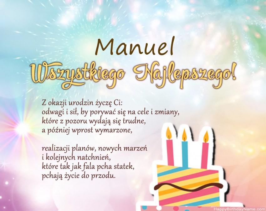 Feliz cumpleaños Manuel en verso Feliz cumpleaños Manuel en verso