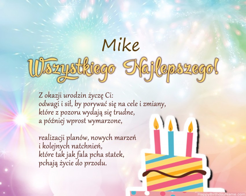 Feliz cumpleaños Mike en verso Feliz cumpleaños Mike en verso