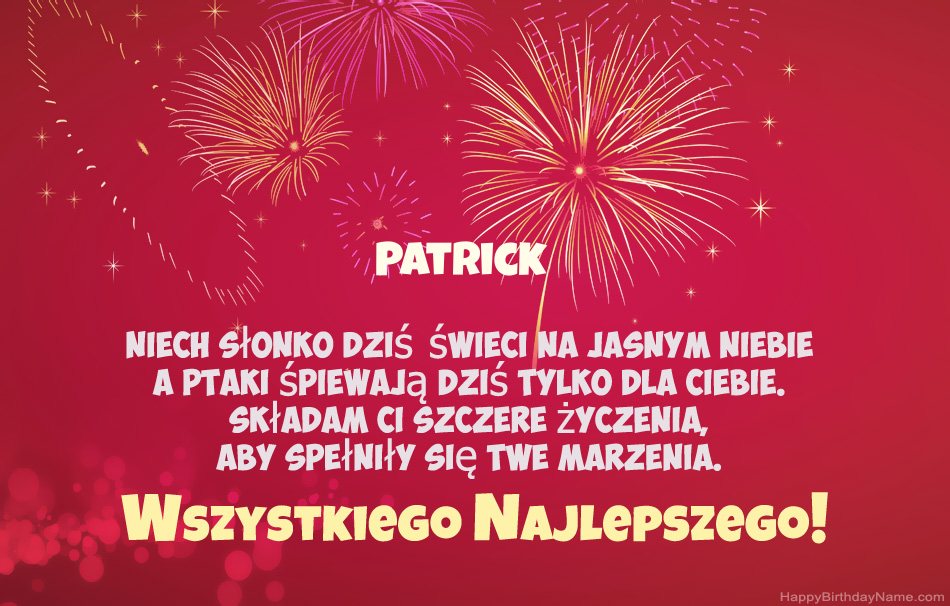 Feliz cumpleaños Patrick, hermosos poemas Feliz cumpleaños Patrick, hermosos poemas