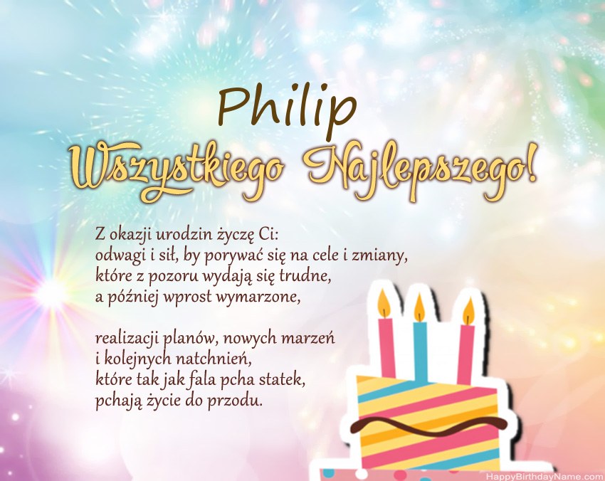 Feliz cumpleaños Philip en verso