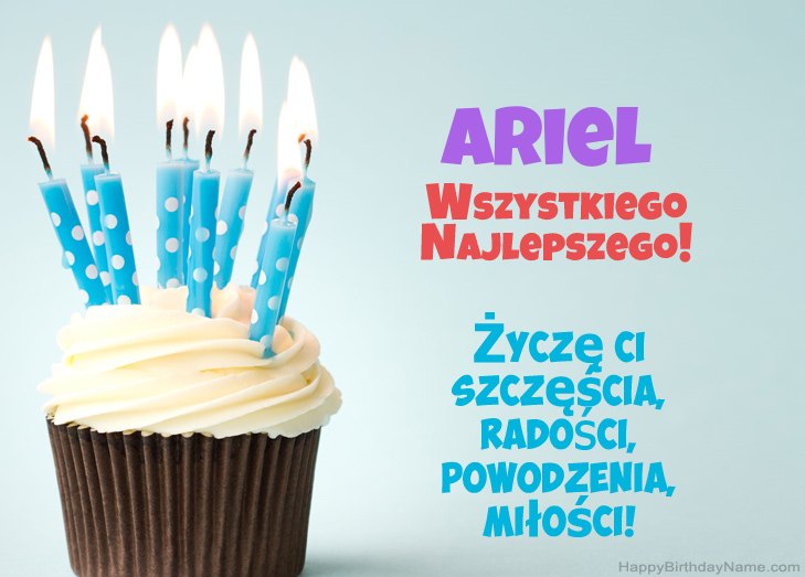 Felicitaciones por el feliz cumpleaños de Ariel