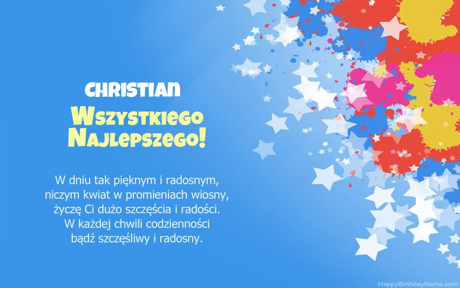 Felicitaciones por el cumpleaños de Christian