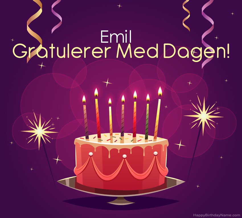 Vakre Gratulerer med fødselsdagskort til Emil