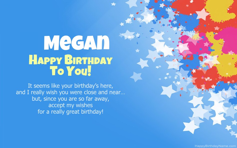 Congratulations on the birthday of Megan