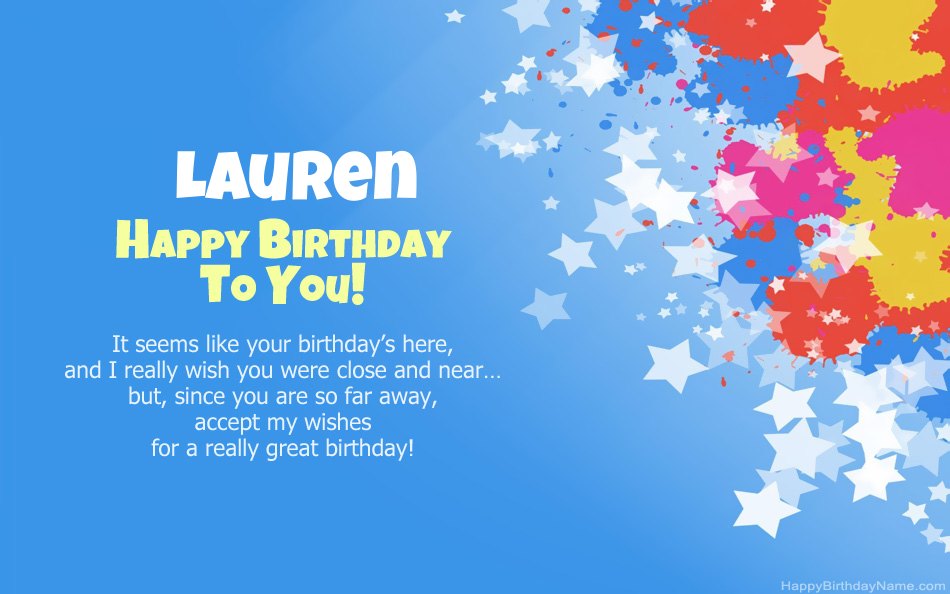 Congratulations on the birthday of Lauren Congratulations on the birthday of Lauren