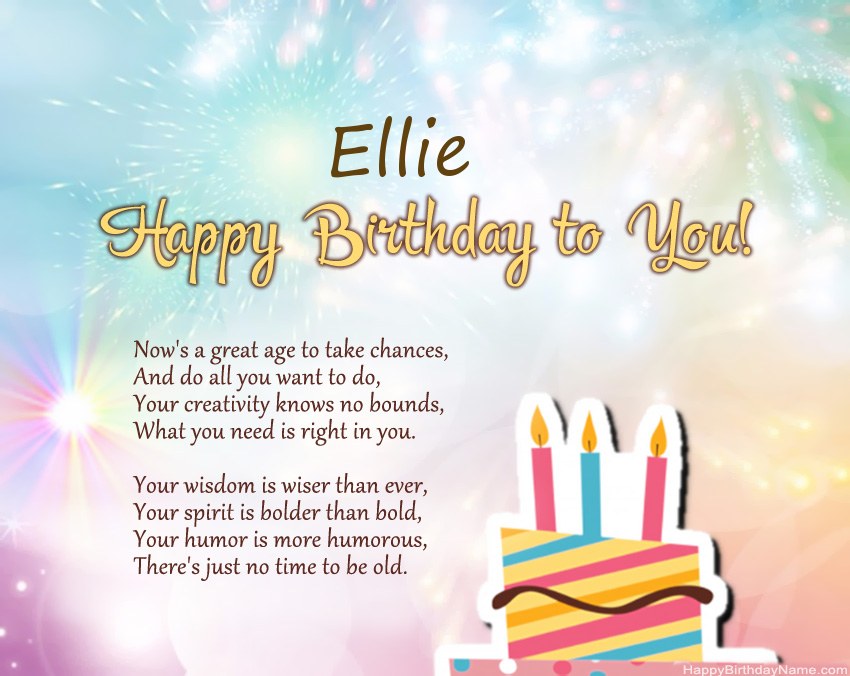 Happy Birthday Ellie in verse Happy Birthday Ellie in verse