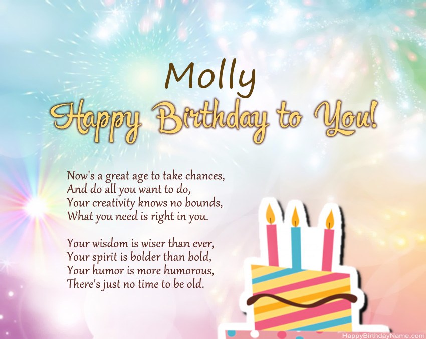 Happy Birthday Molly in verse Happy Birthday Molly in verse