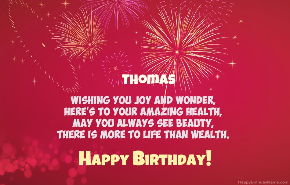 Happy Birthday Thomas, beautiful poems