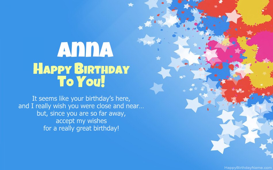 Congratulations on the birthday of Anna Congratulations on the birthday of Anna
