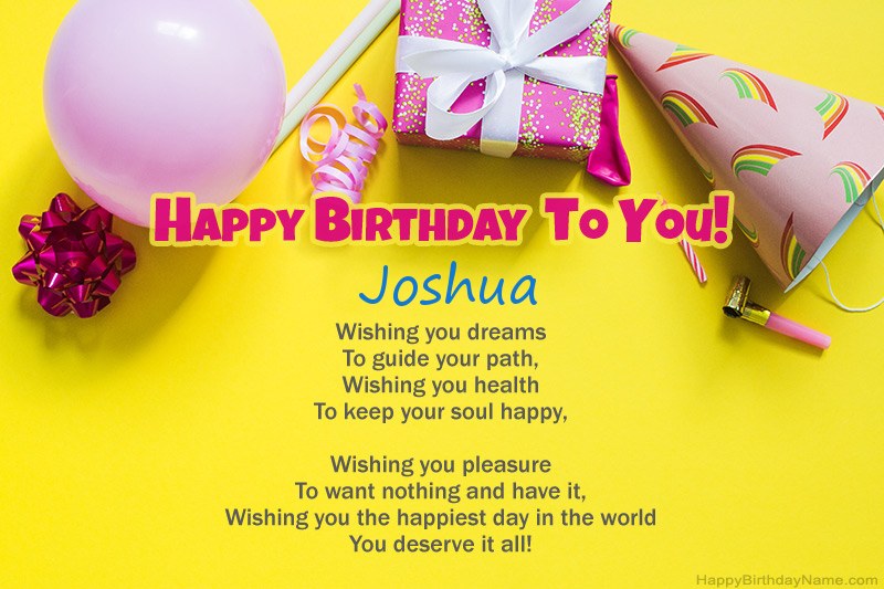 Happy Birthday Joshua in prose Happy Birthday Joshua in prose