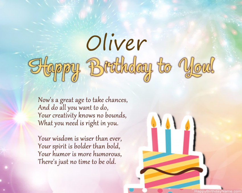 Happy Birthday Oliver in verse Happy Birthday Oliver in verse