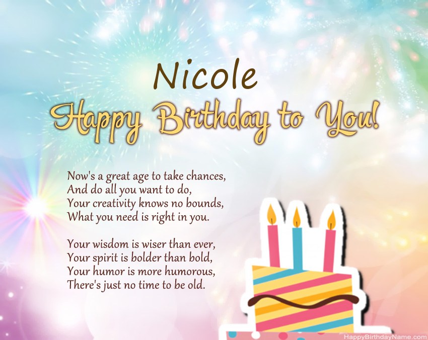 Happy Birthday Nicole in verse