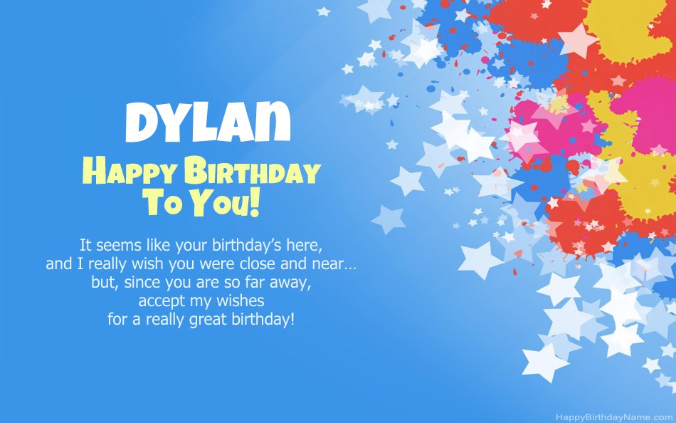 Congratulations on the birthday of Dylan