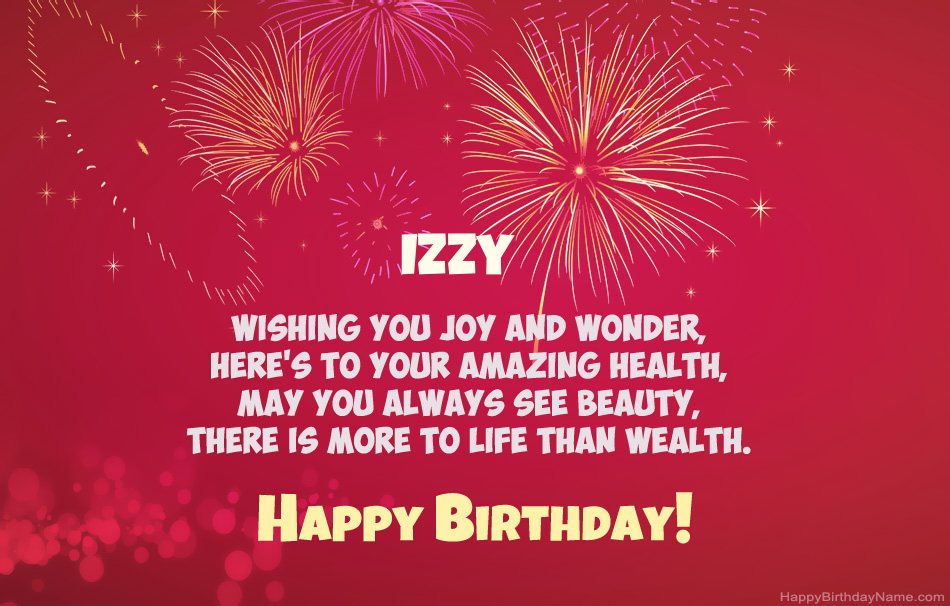 Happy Birthday Izzy, beautiful poems