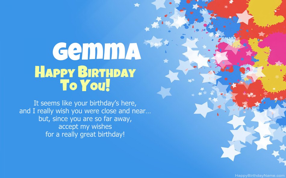 Congratulations on the birthday of Gemma