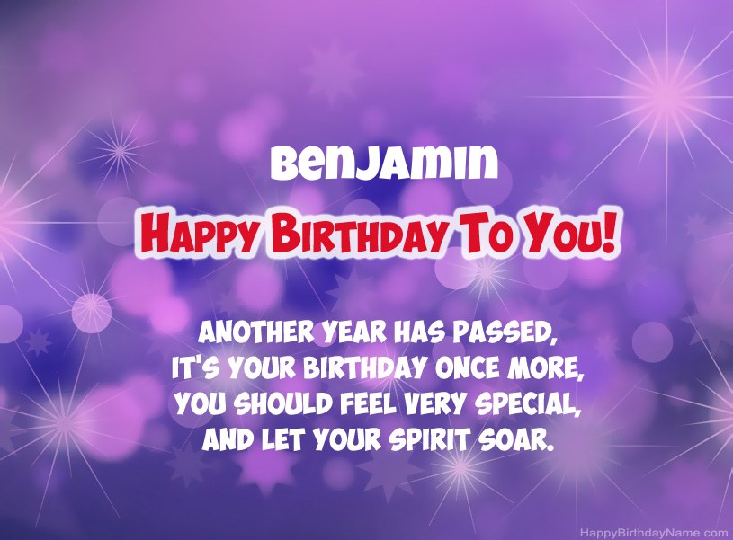 Beautiful pictures for Happy Birthday of Benjamin