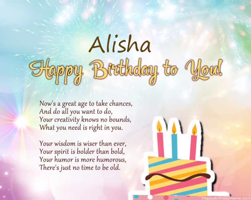 Happy Birthday Alisha in verse