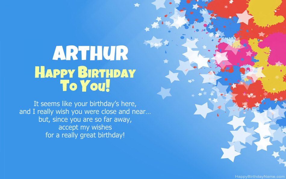 Congratulations on the birthday of Arthur Congratulations on the birthday of Arthur