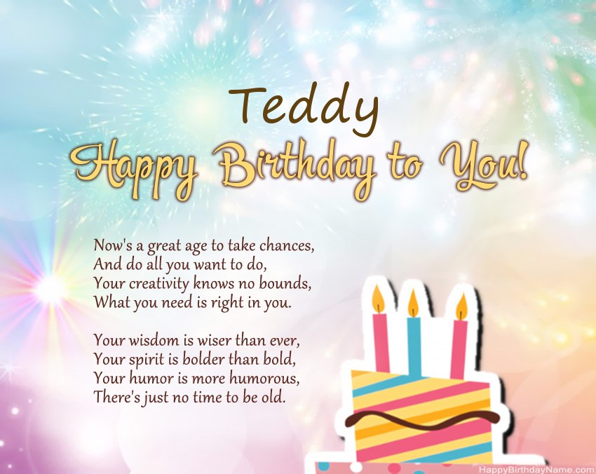Happy Birthday Teddy in verse