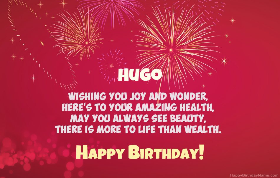Happy Birthday Hugo, beautiful poems Happy Birthday Hugo, beautiful poems