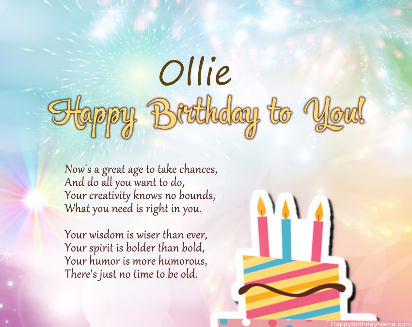 Happy Birthday Ollie in verse Happy Birthday Ollie in verse