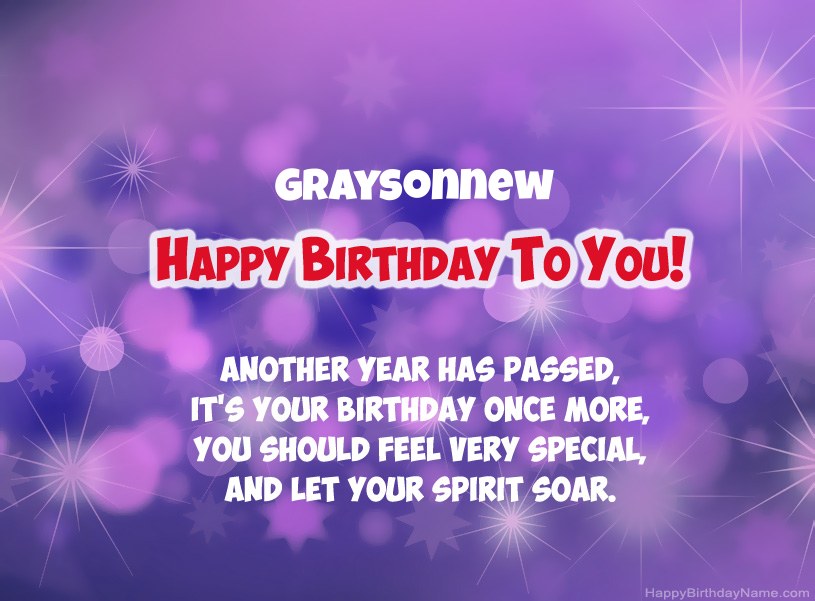 Beautiful pictures for Happy Birthday of Graysonnew