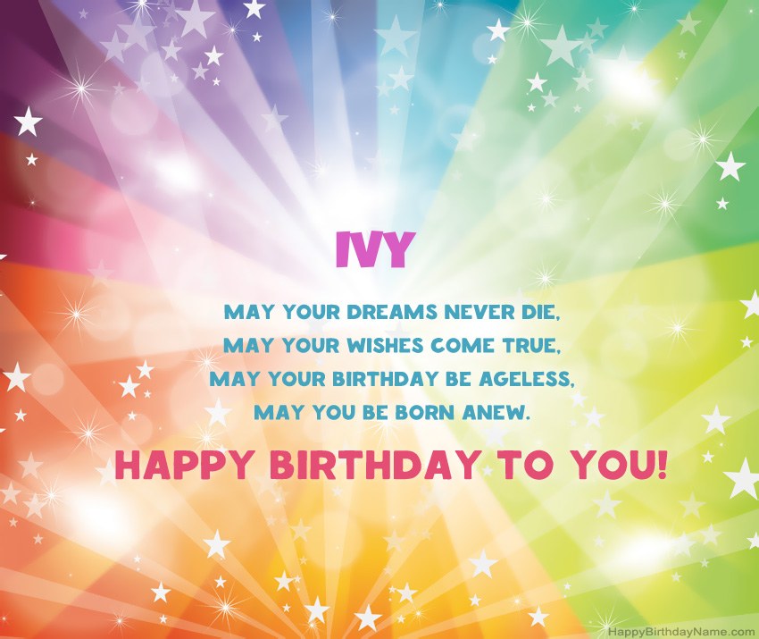 Beautiful Happy Birthday cards for Ivy