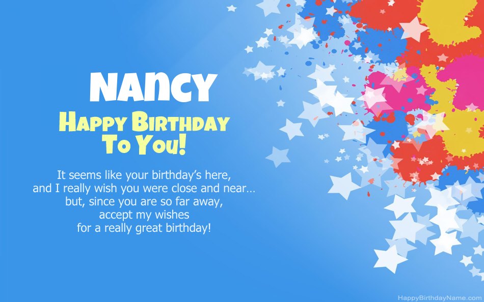 Congratulations on the birthday of Nancy