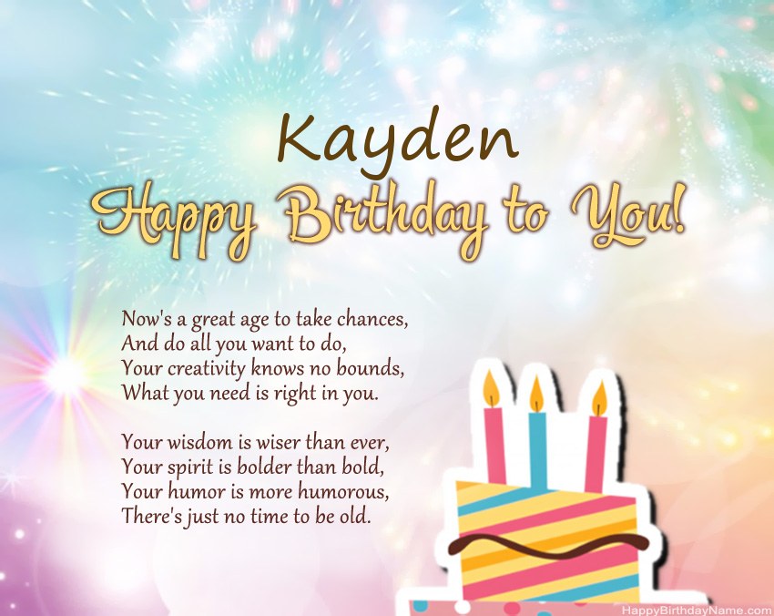 Happy Birthday Kayden in verse Happy Birthday Kayden in verse