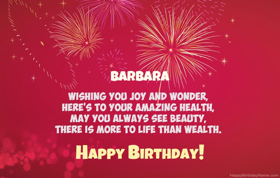 Happy Birthday Barbara, beautiful poems