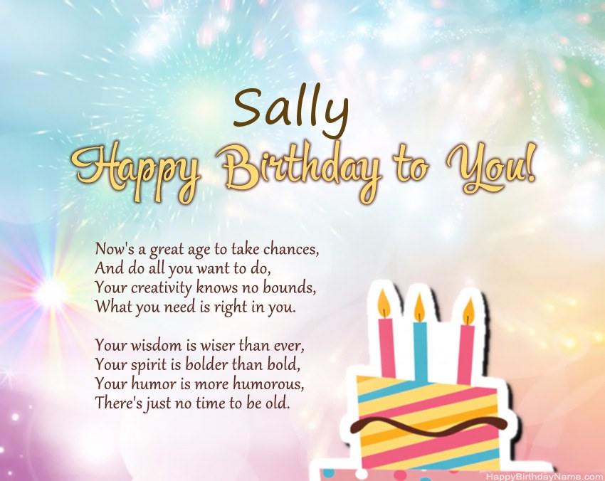 Happy Birthday Sally in verse Happy Birthday Sally in verse
