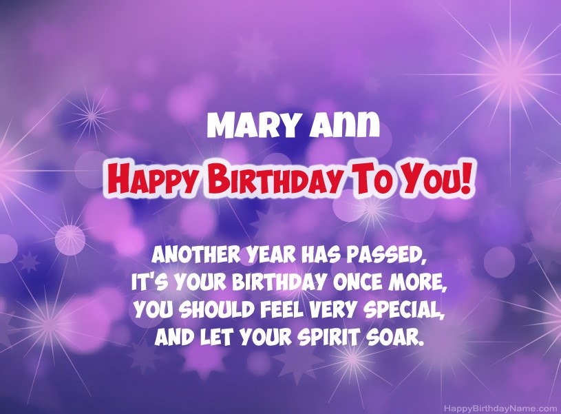 Beautiful pictures for Happy Birthday of Mary Ann
