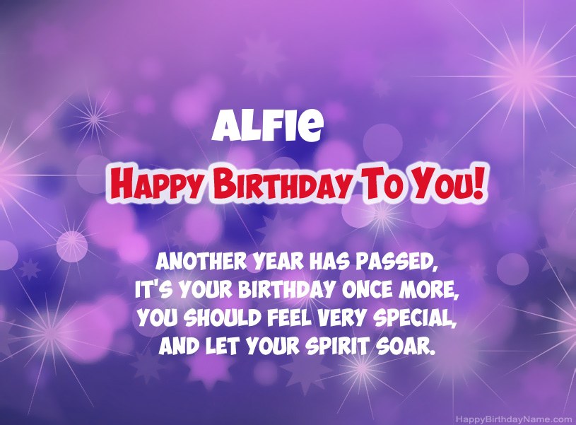 Beautiful pictures for Happy Birthday of Alfie 