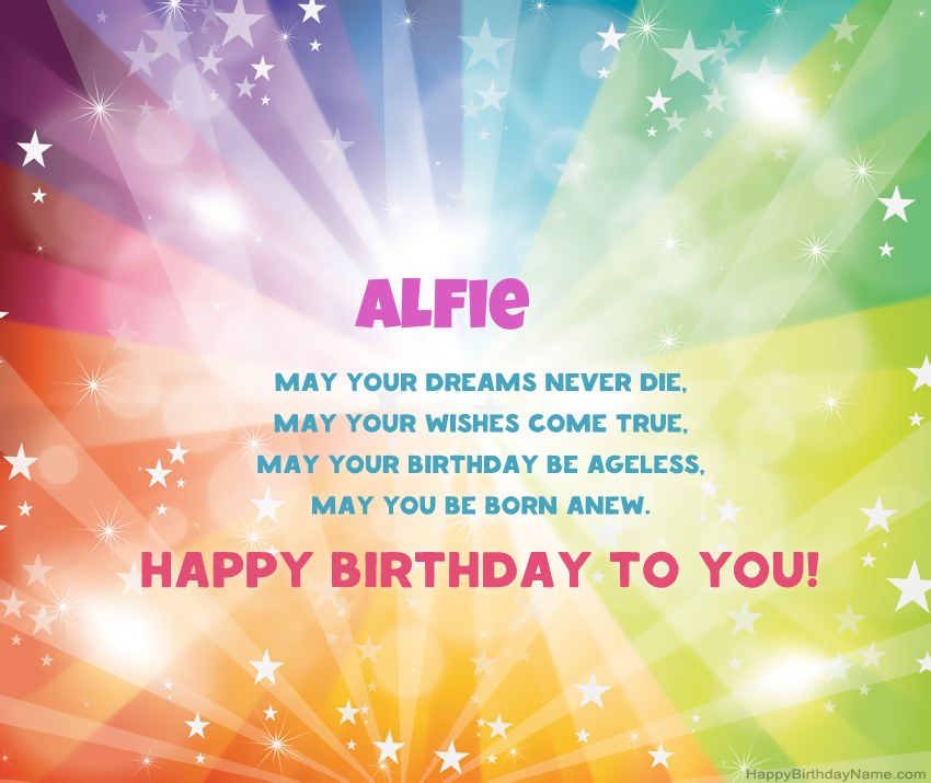 Beautiful Happy Birthday cards for Alfie 