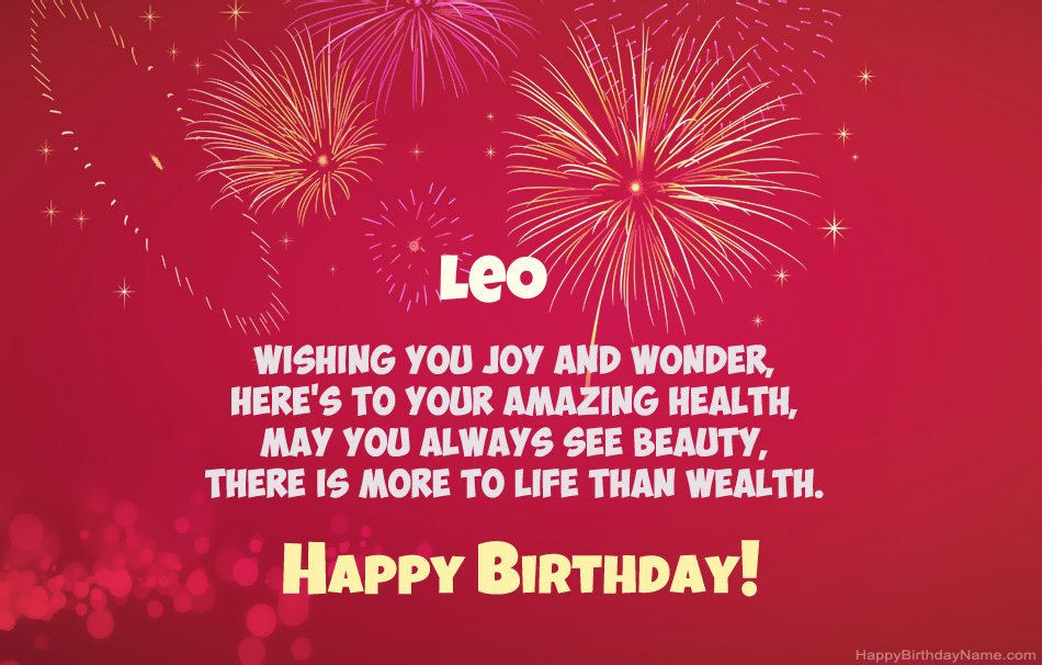 Happy Birthday Leo , beautiful poems Happy Birthday Leo , beautiful poems