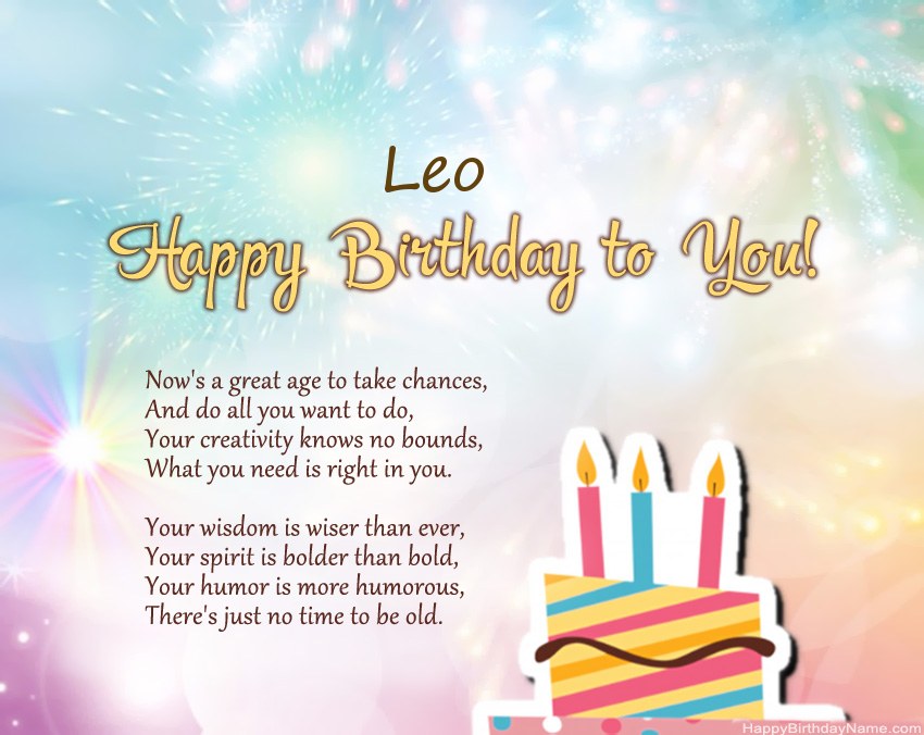 Happy Birthday Leo in verse Happy Birthday Leo in verse