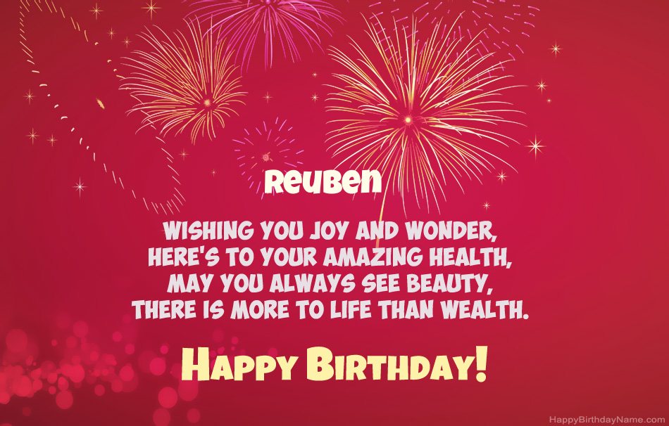 Happy Birthday Reuben , beautiful poems Happy Birthday Reuben , beautiful poems