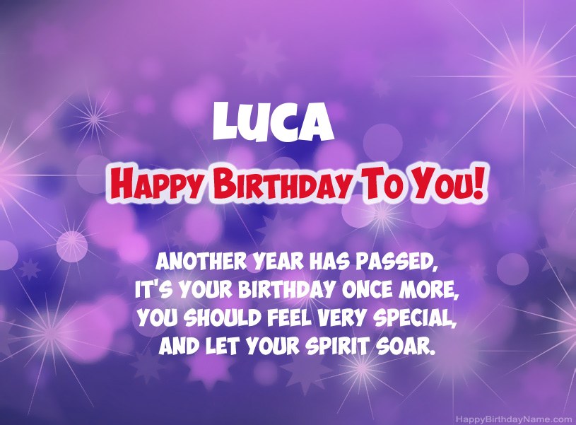 Beautiful pictures for Happy Birthday of Luca Beautiful pictures for Happy Birthday of Luca