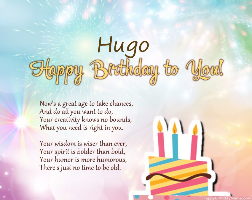 Happy Birthday Hugo in verse Happy Birthday Hugo in verse