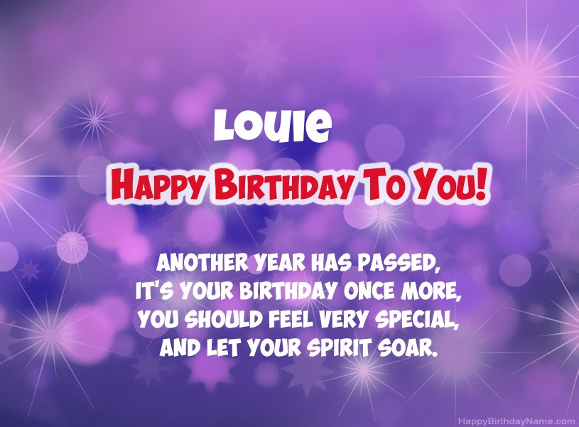Beautiful pictures for Happy Birthday of Louie 