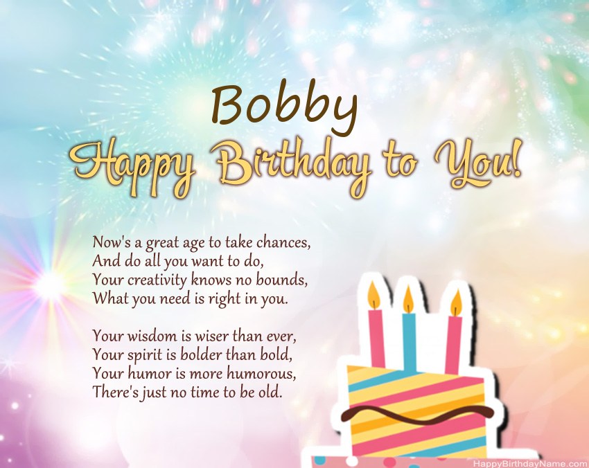Happy Birthday Bobby in verse Happy Birthday Bobby in verse